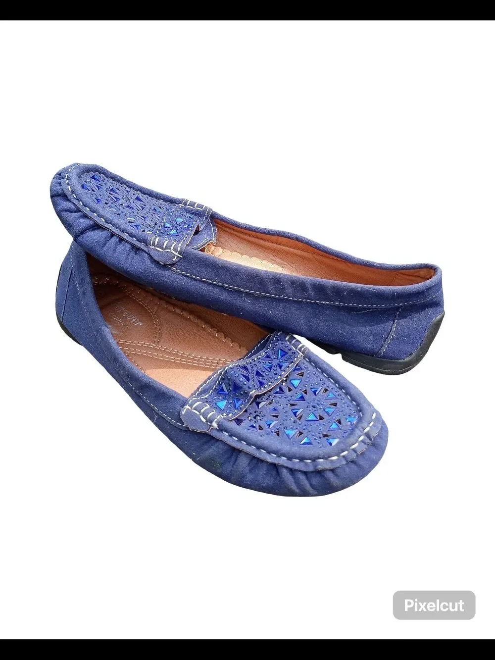 Blue Women's Casual Moccasin Flats